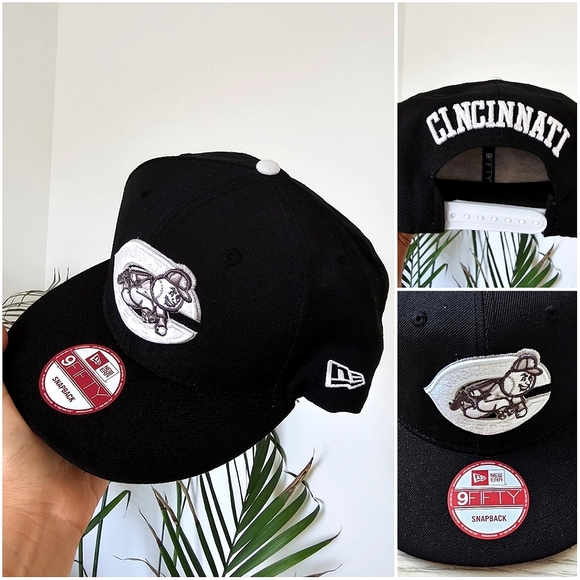 New Era Other - New Era 9Fifty 100% Wool Black Cincinnati Reds Snapback Adjustable Cap Hat NEW